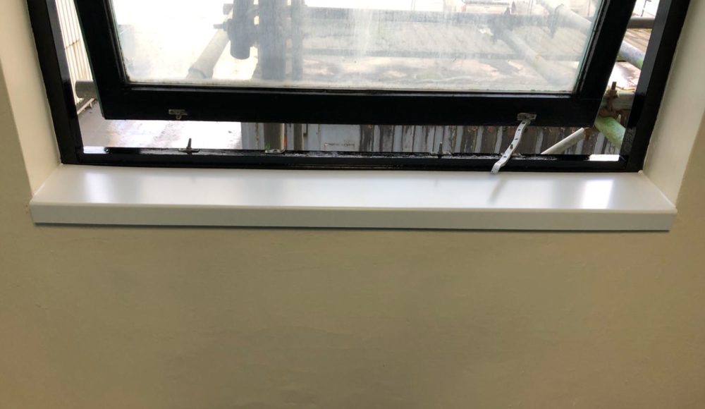 BioClad hygienic wall covering windowsill install