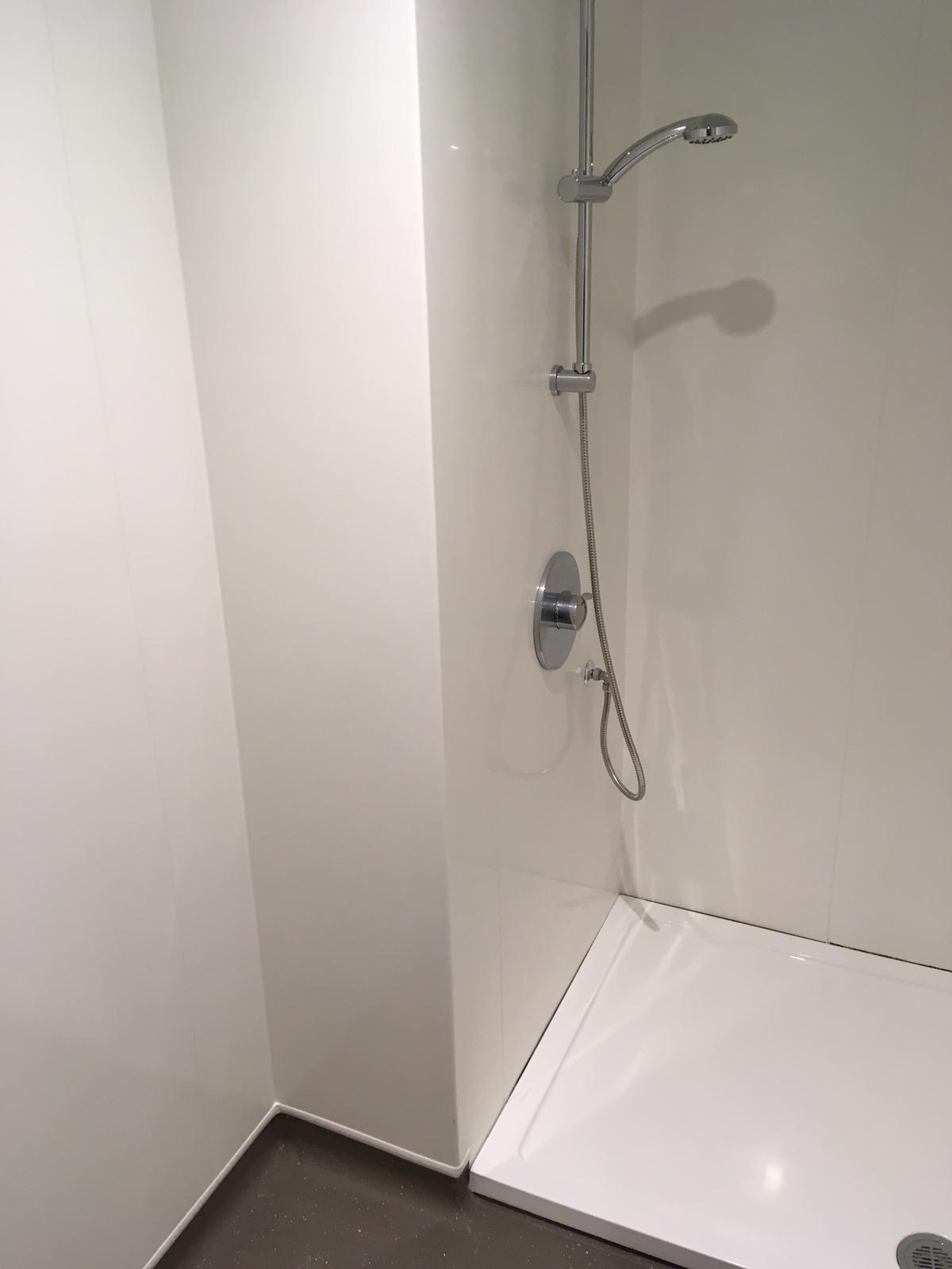 White rock shower panels